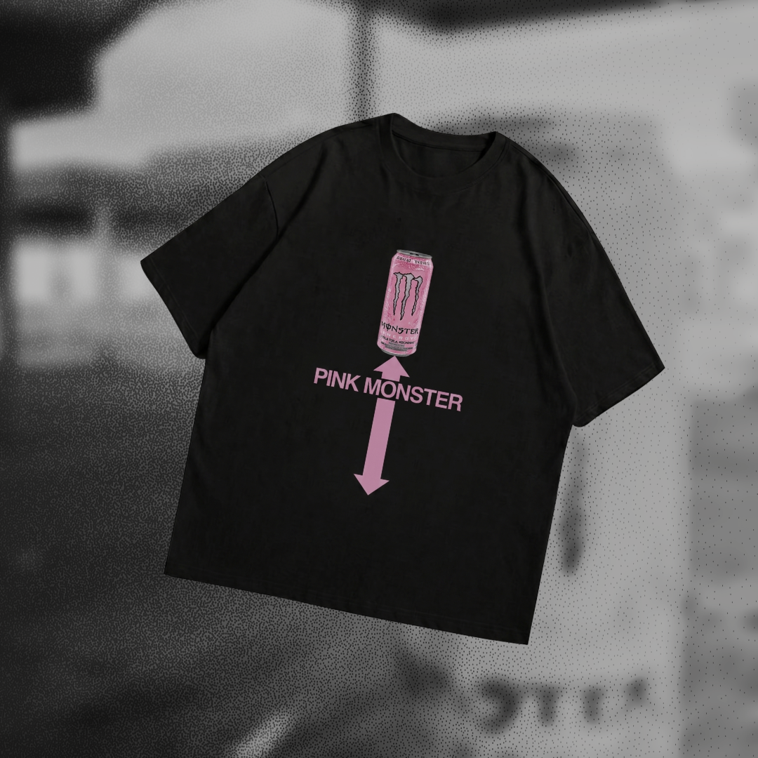 Camiseta Oversized Pink Monster Meme