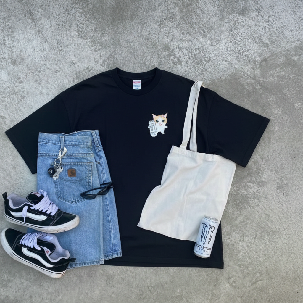 Camiseta Oversized I'm Just a Cat Feminina