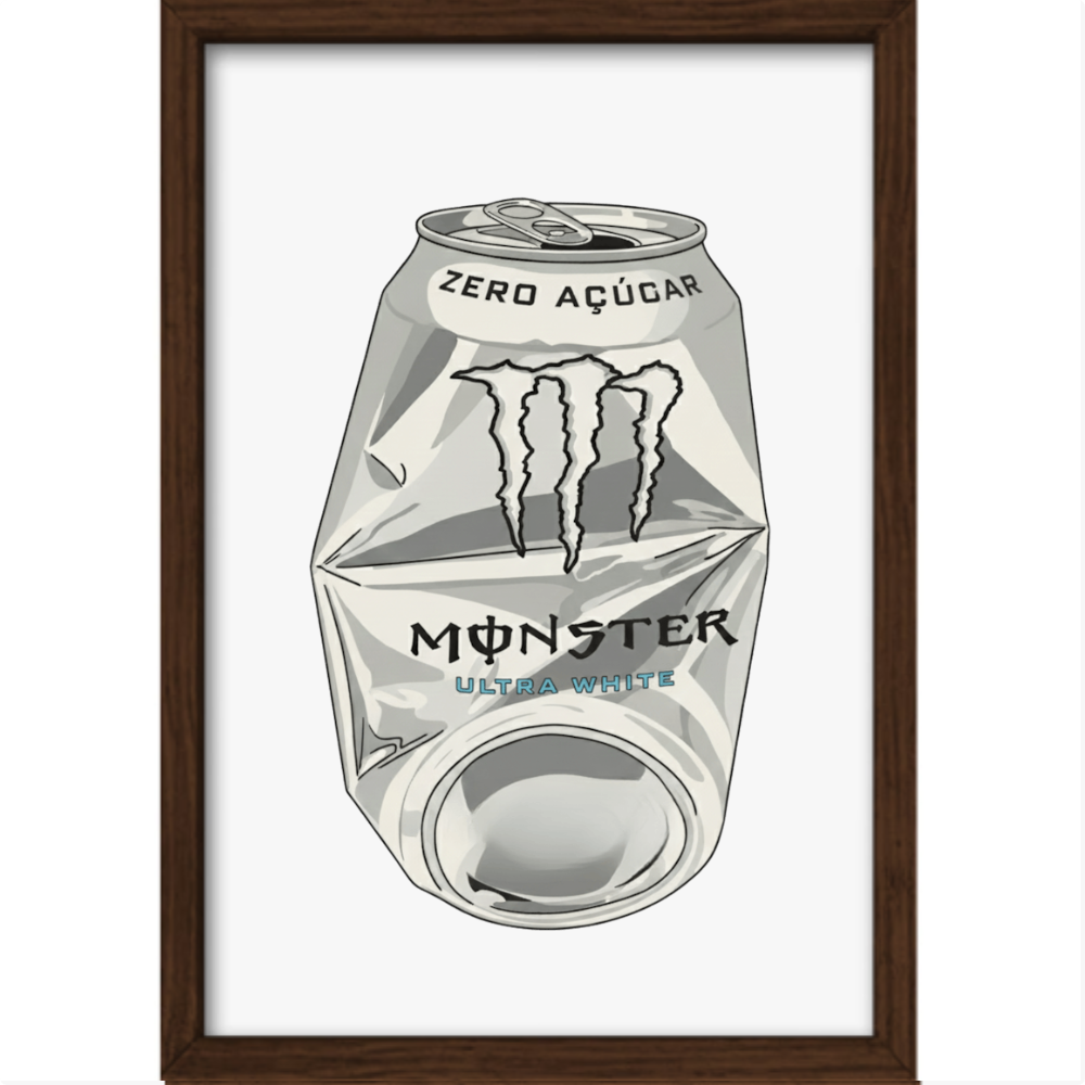Quadro Lata Monster Branco