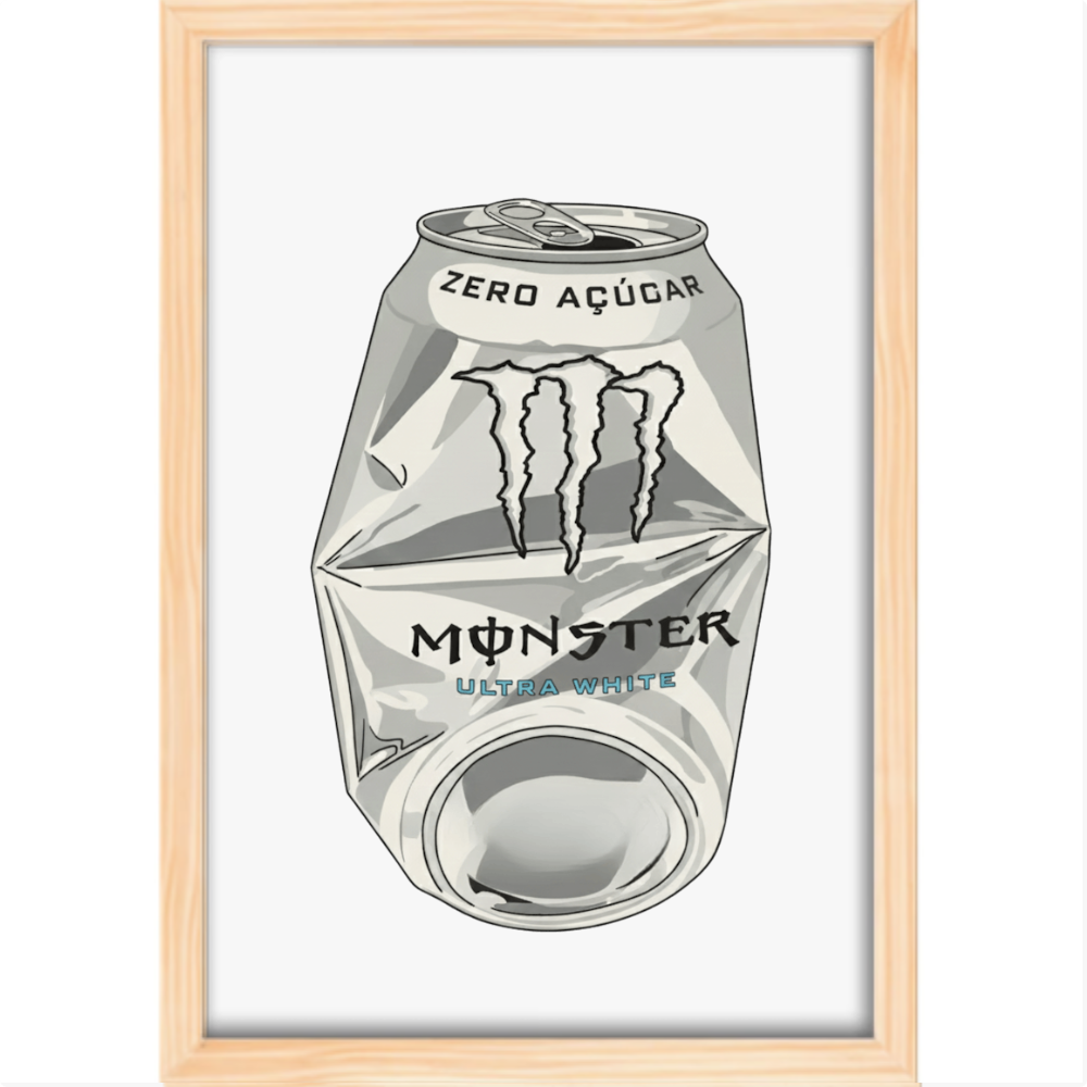 Quadro Lata Monster Branco