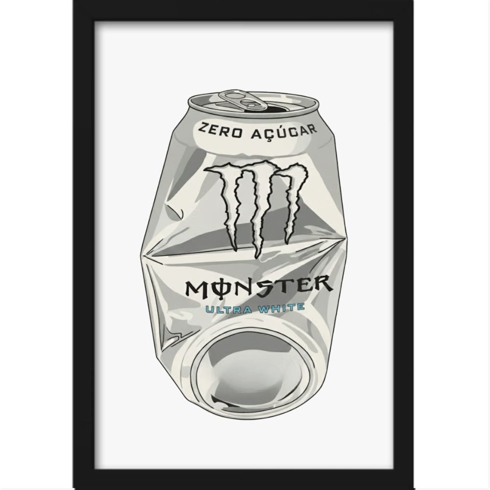 Quadro Lata Monster Branco