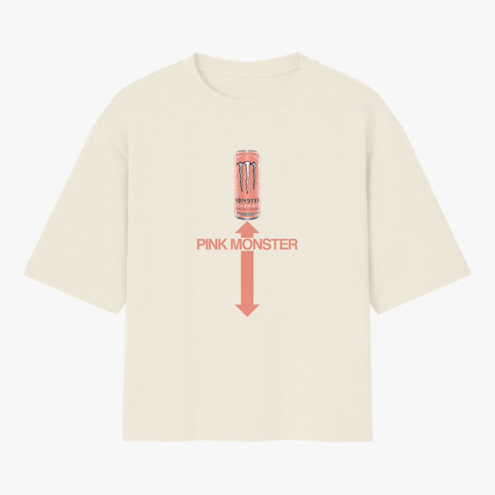 Camiseta Oversized Pink Monster Meme