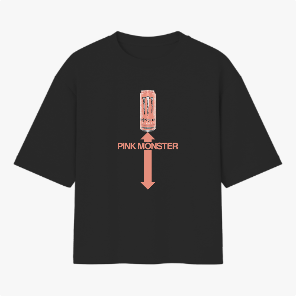 Camiseta Oversized Pink Monster Meme